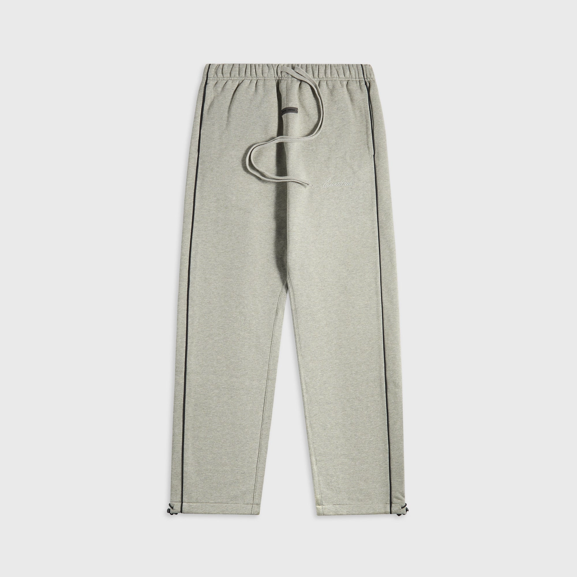 Essentials Relaxed Fleece Sweatpant With Piping - Concrete Heather / Black Adjustable Belt Loops