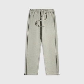 Essentials Relaxed Fleece Sweatpant With Piping - Concrete Heather / Black Adjustable Belt Loops
