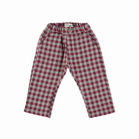 Casual Design Relaxed Comfort Girls Check Pants In Red Multi