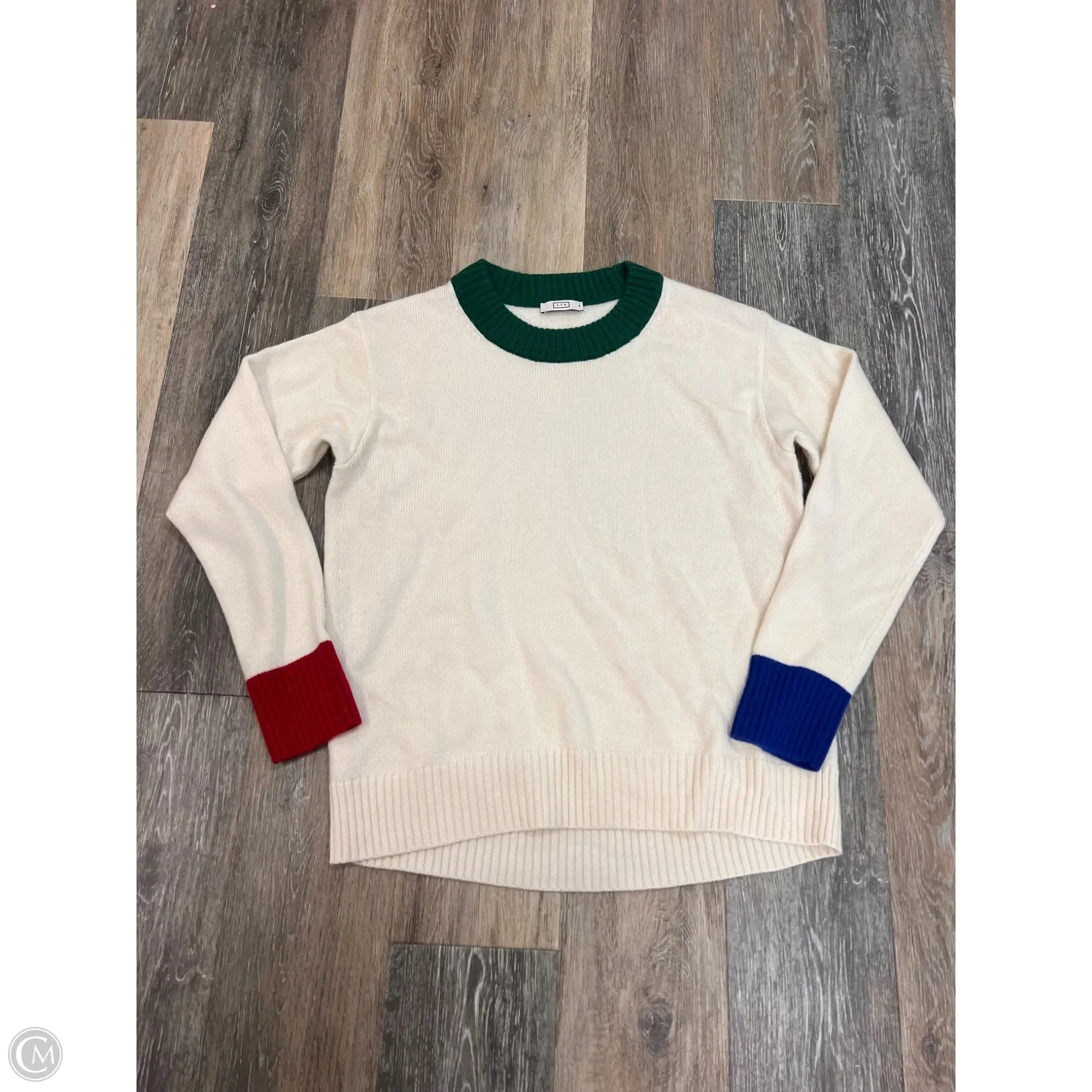 Sweater Cashmere By AYR In Cream, Size: M Snag Resistant Surface ReflectiveTrims