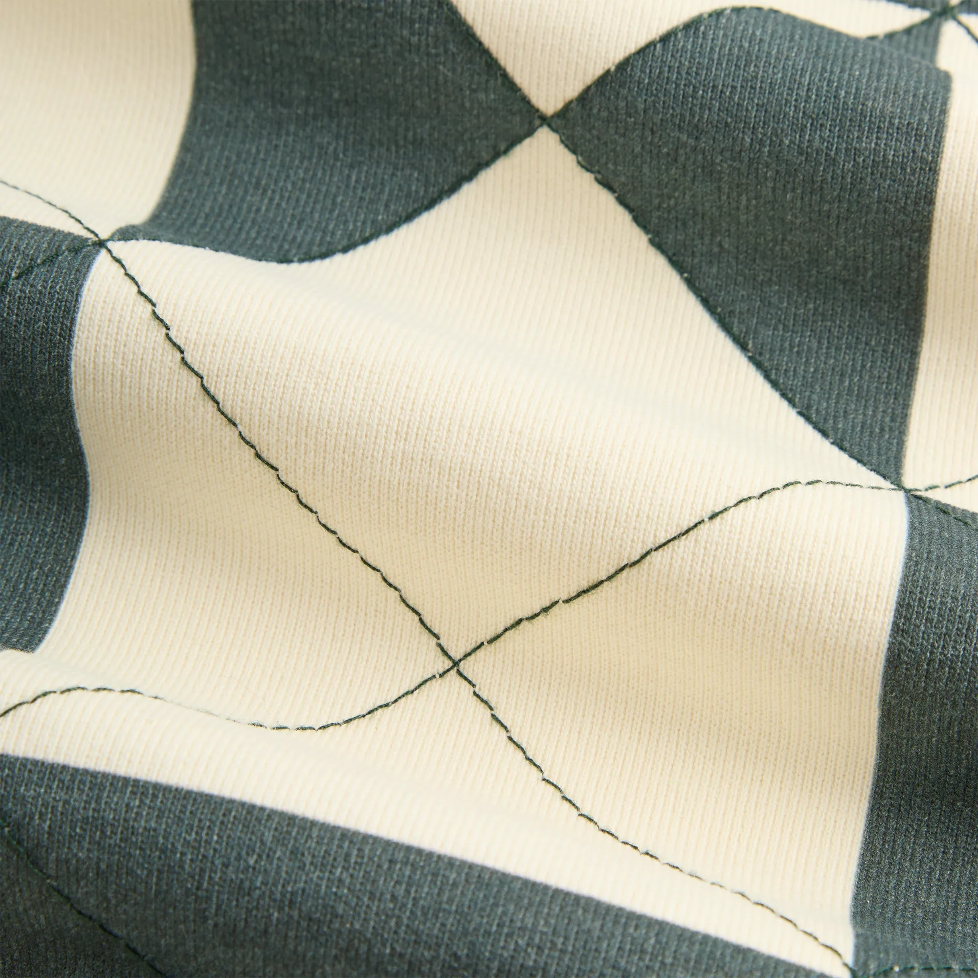 Breathable Cotton Blend Weekend Outing Kith Geo Quilted Nelson Rugby - Sandrift