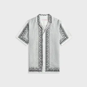 Military Inspired Urban Edge Orlebar Brown Maitan Linen Gild Shirt - White Sand