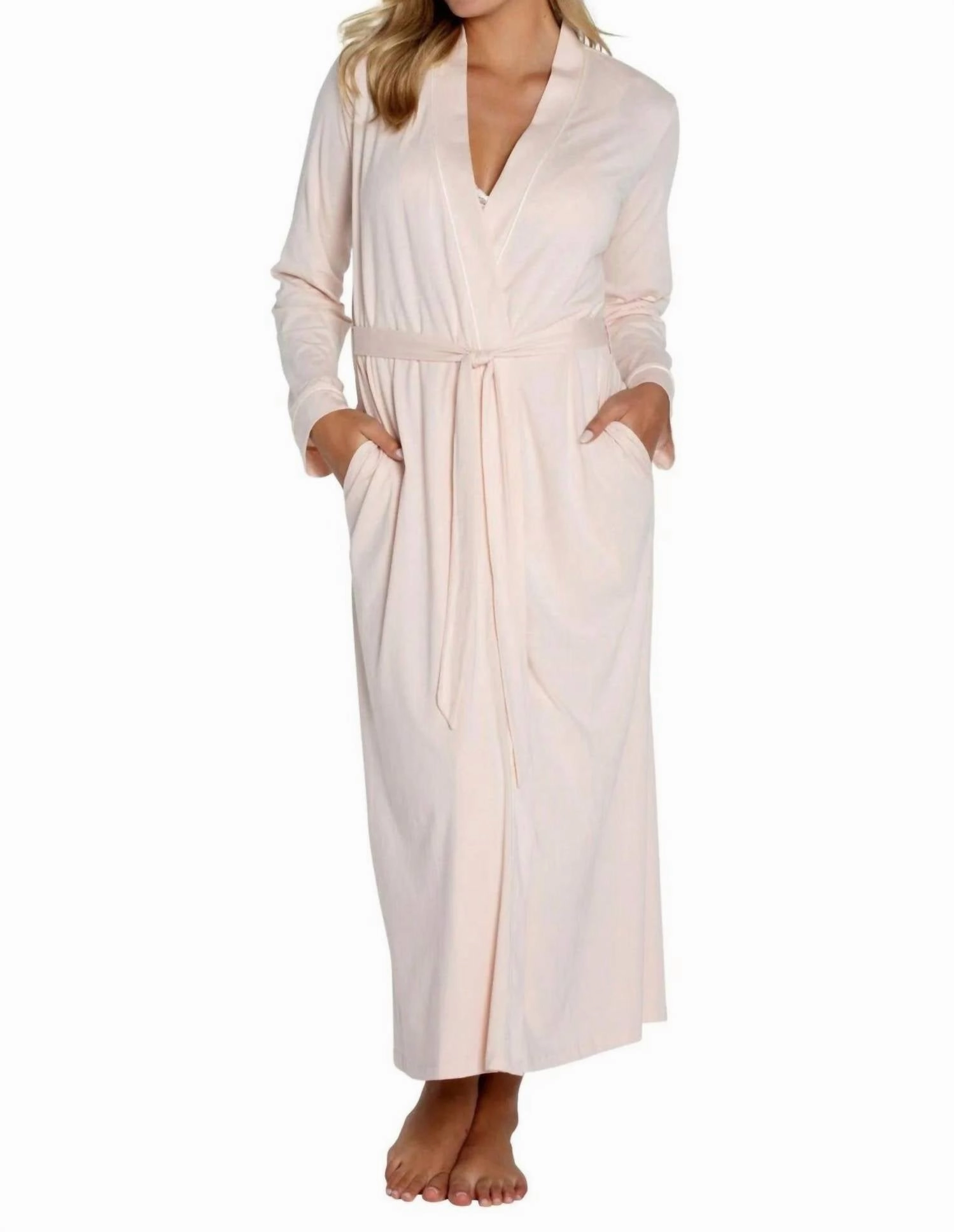 Alissa Lightweight Full Length Robe In Heavenly Rose Soft touch finish Universal Fit