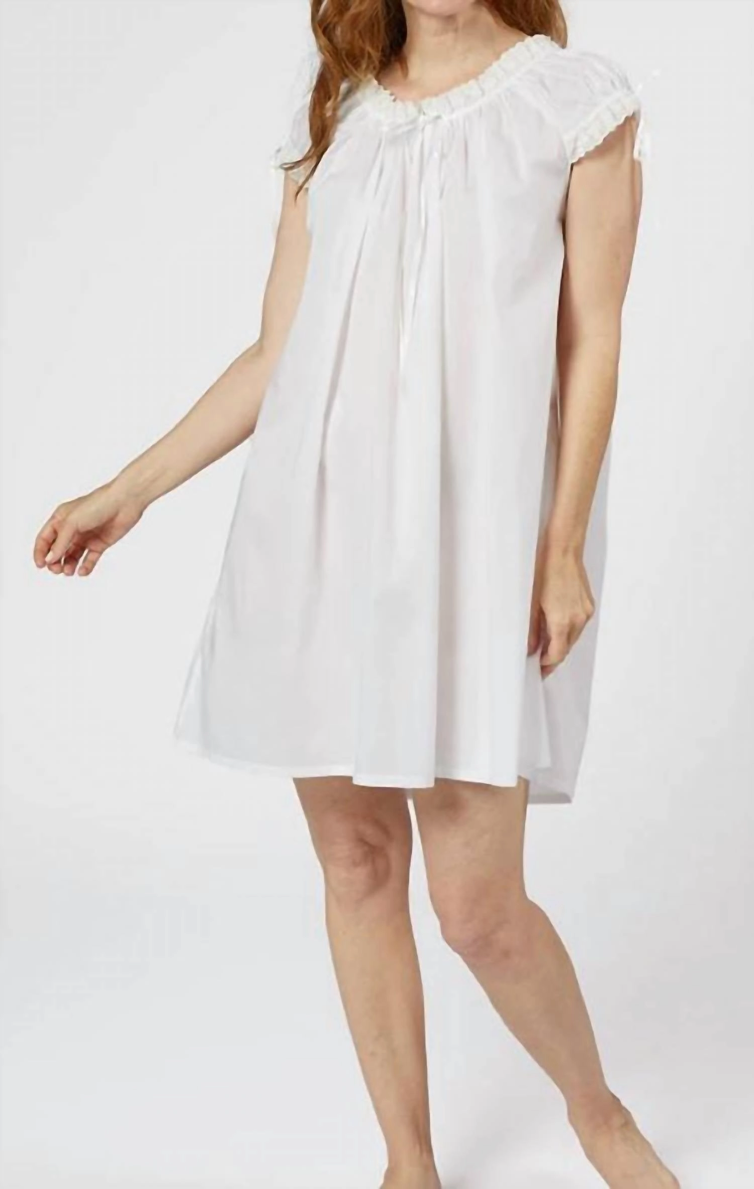 Plush Brushed Interior Ruthie Nightgown Dress In White