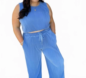 Jet Setter Set In Blue Cozy Fabric Blend