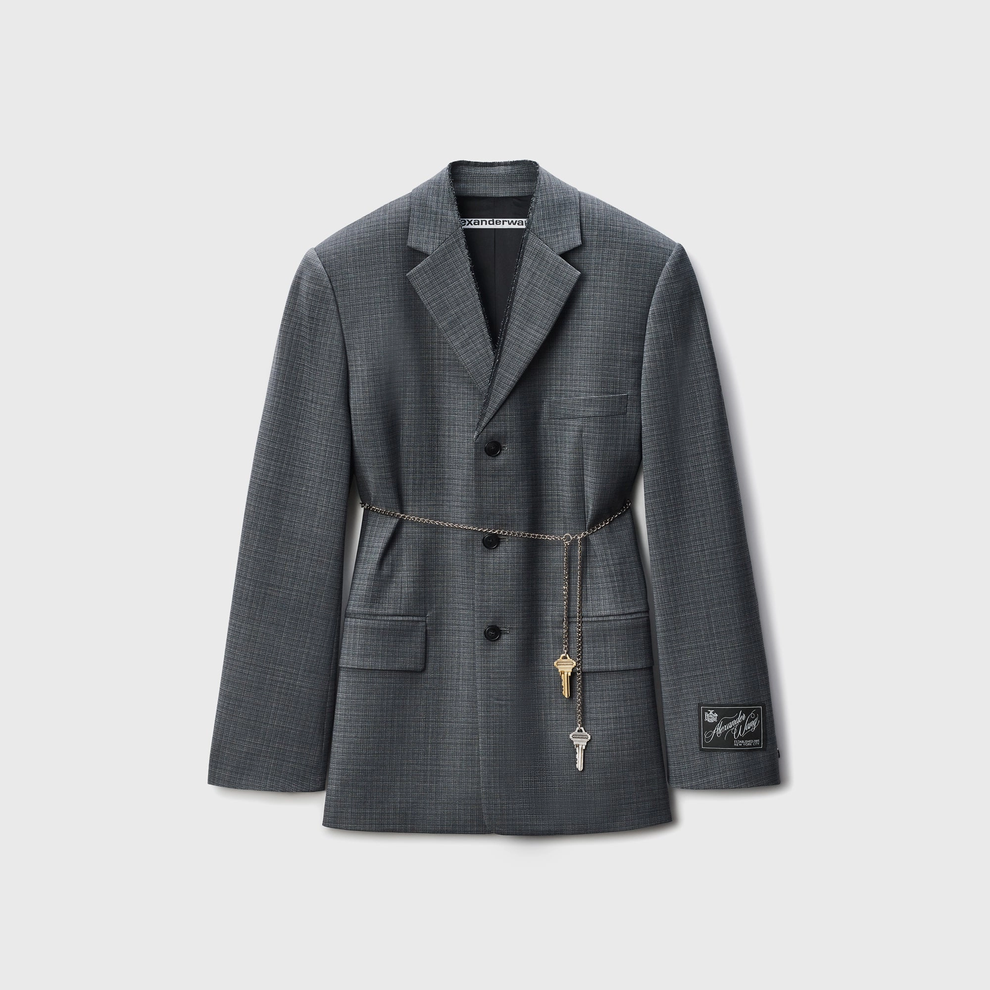 Alexander Wang Tailored Blazer with Chain - Dark Grey Melange City Ready