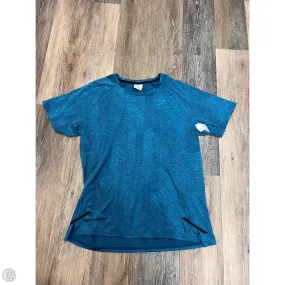 wrinkle free finish Easy Care Material Athletic Top Short Sleeve By Gym Shark In Blue, Size: L