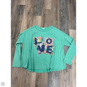 Sporty Top ComfortStretch Top Long Sleeve By Easel In Green, Size: M