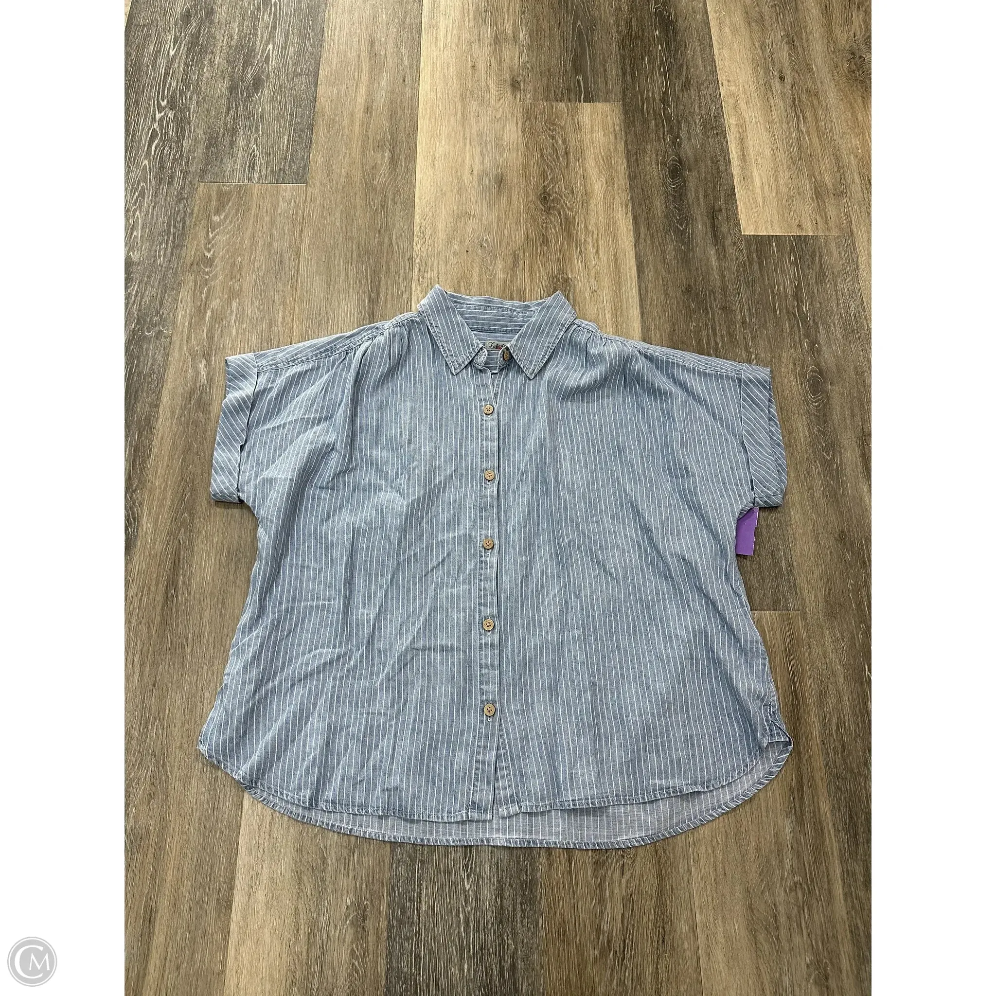 Blouse Short Sleeve By Faherty In Blue Denim, Size: M MinimalistDesign