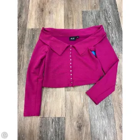 V-neck Shirt Top Long Sleeve By Maeve In Pink, Size: M