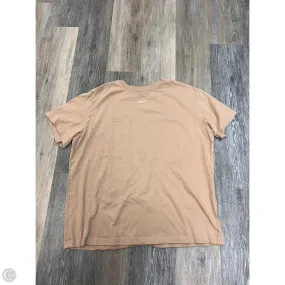 FourWay Stretch -Athletic Top Short Sleeve By Nike Apparel In Tan, Size: M