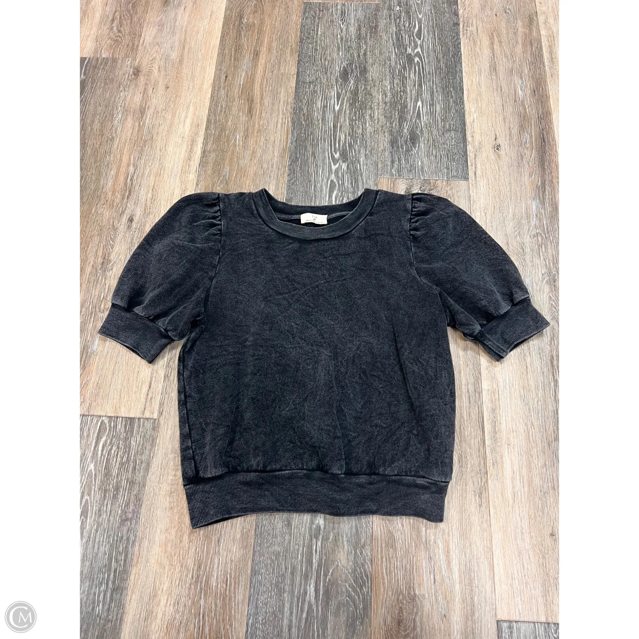 Blouse Short Sleeve By T.la In Grey, Size: Xs Reflective Trim Details