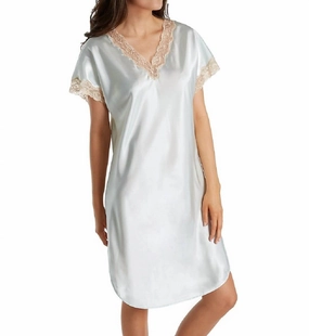 Reinforced Hems NonIrritating Seam Construction Charming Charmeuse Sleep Gown In Mint