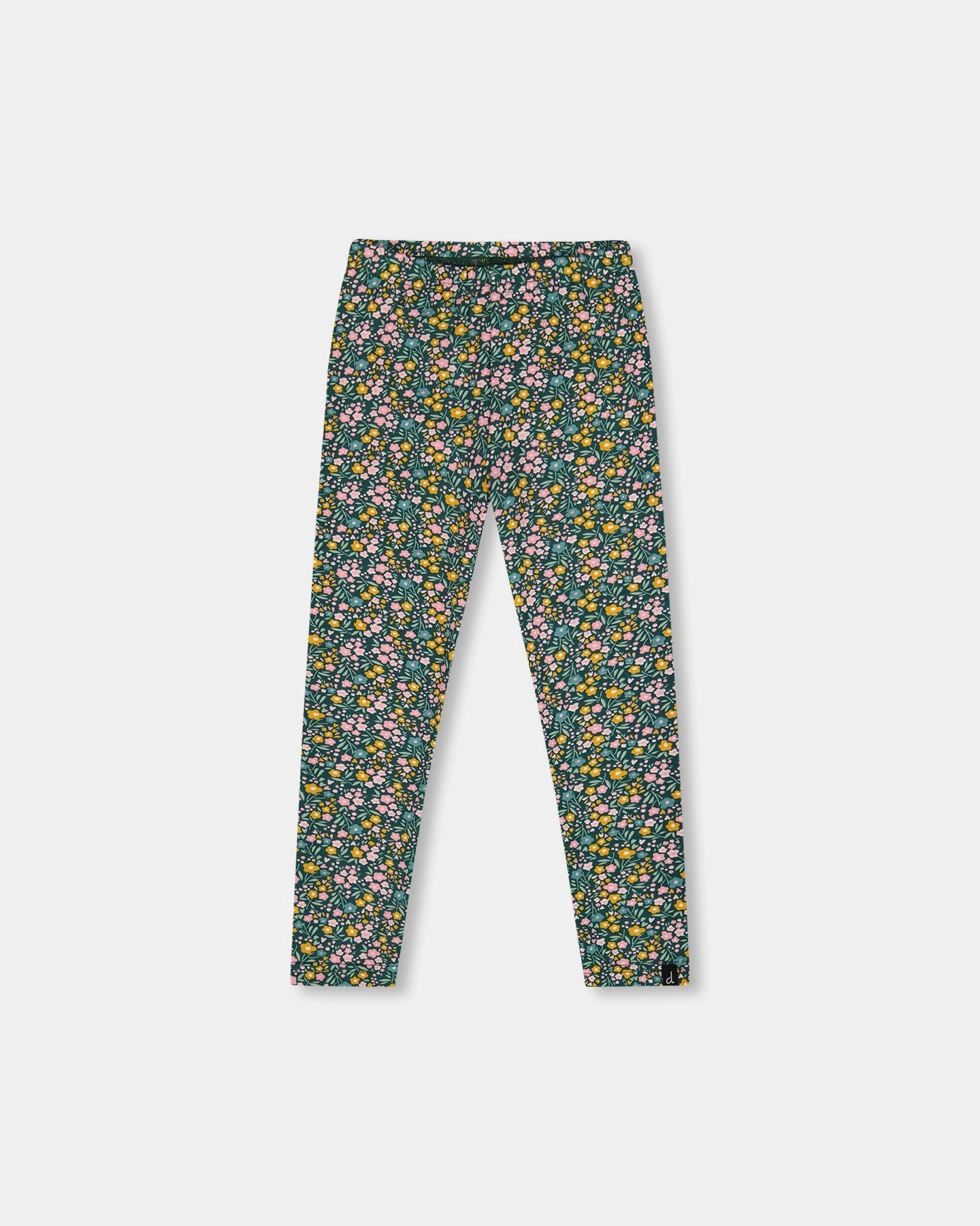 Fashion Layer Leggings Green with Flower Print