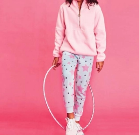 Perfect Movement Functional Waist Girl's Shine Bright Joggers In Blue