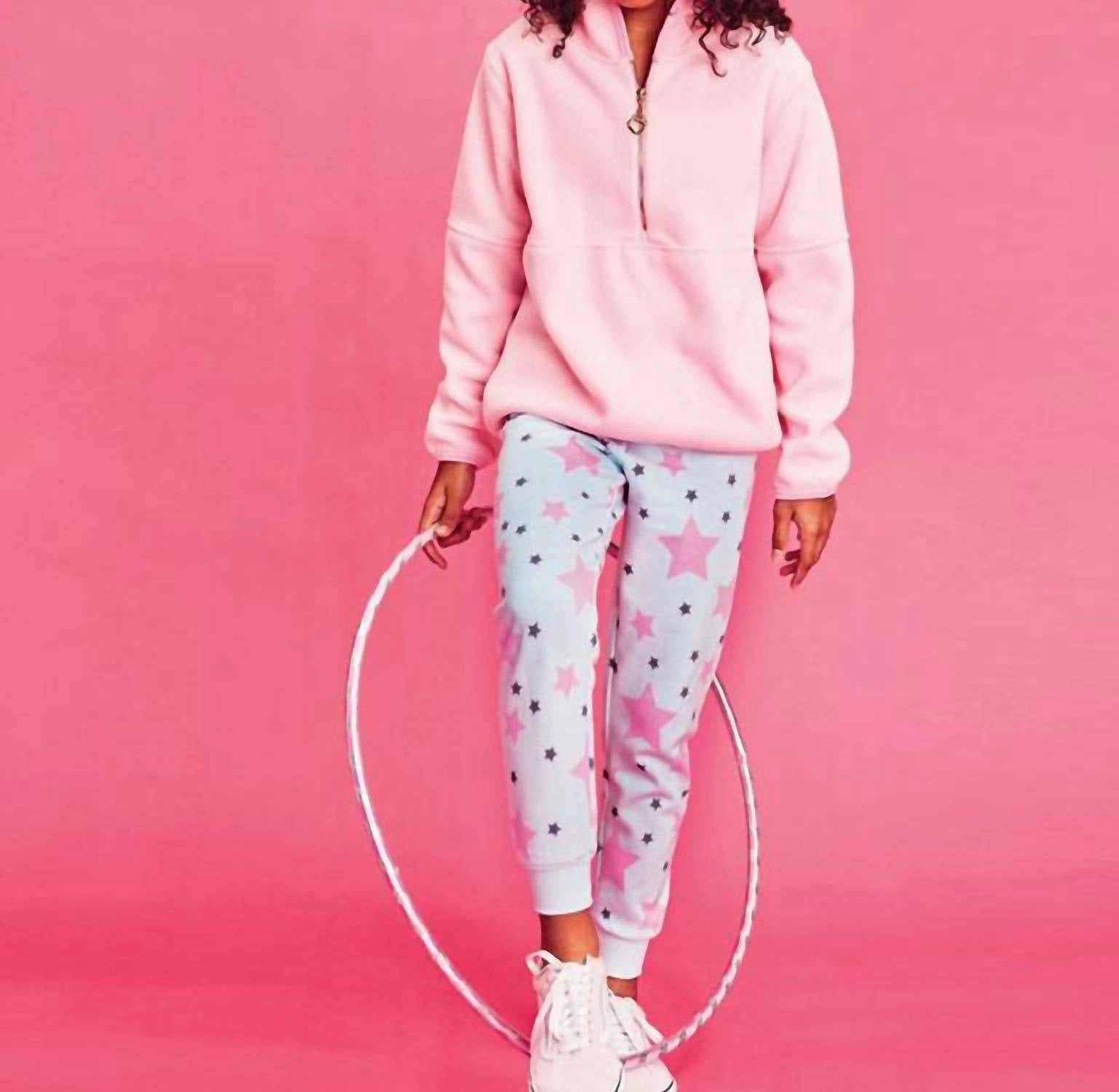 Perfect Movement Functional Waist Girl's Shine Bright Joggers In Blue