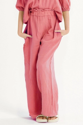 All weather Girls Gauze Pants In Blush