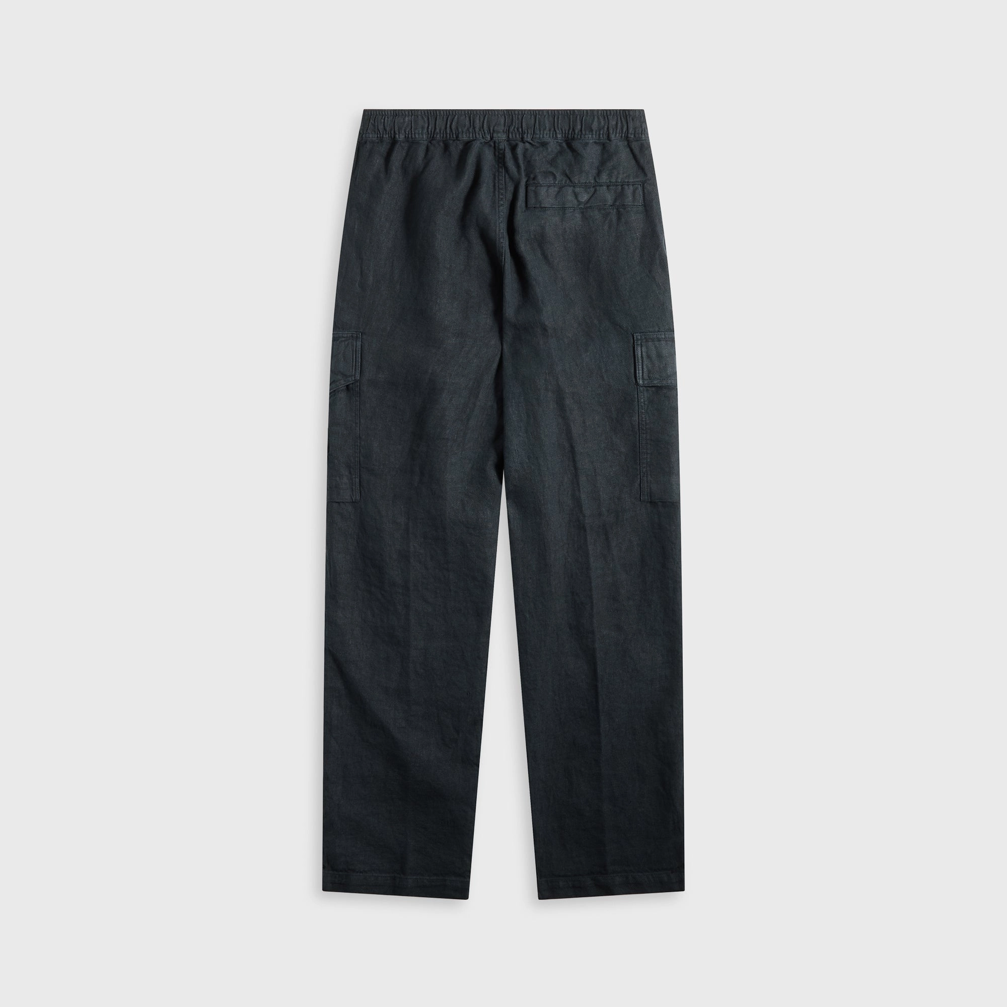 Core Comfort Weekend Wear Stone Island Diagonal Linen Garment Dyed Ghost Piece Trousers - Navy Blue