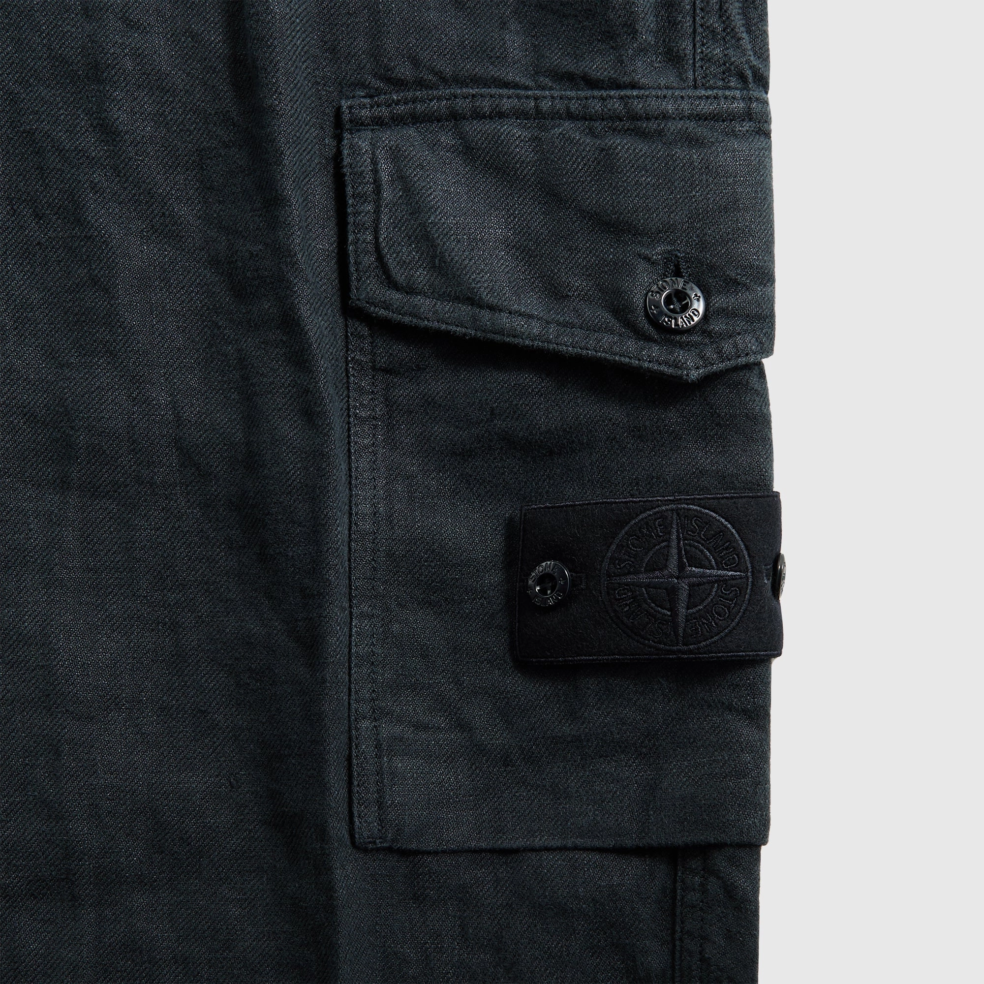 Stone Island Diagonal Linen Garment Dyed Ghost Piece Trousers - Navy Blue Travel Essential