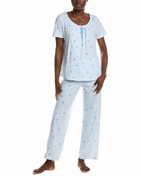 Stretch waistband Carole Hochman 2pc Long Pajama Set