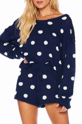 Sandy Short In Navy Polka Dot Sustainable Material