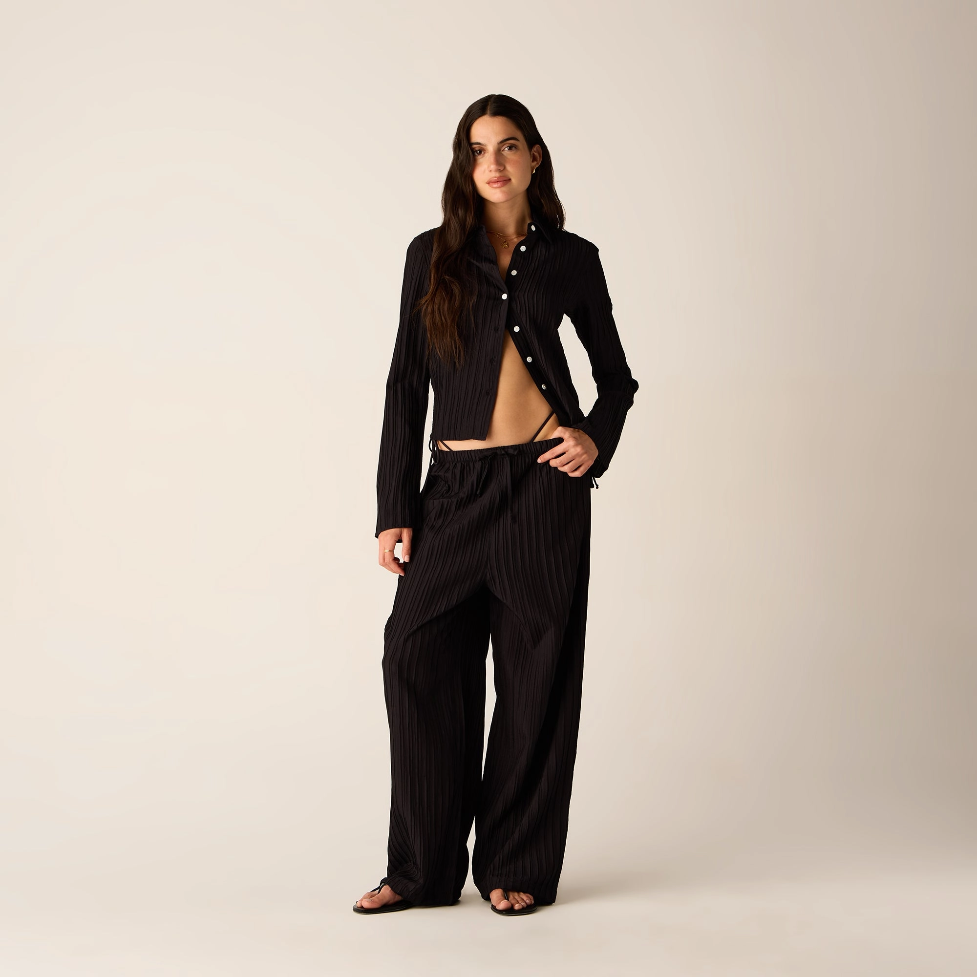 Kith Women Kavi II Plisse Drawstring Pant - Ink SeamlessConstruction Light and Cozy