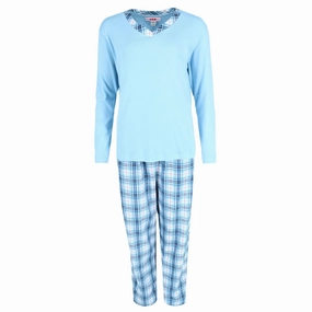 Softened Edges Non Chafe Seams Women's Long Flannel Pajama Set
