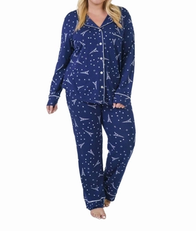 Etoile Pima Knit Pajama In Navy Moisture Wicking Fabric AllDay Comfort