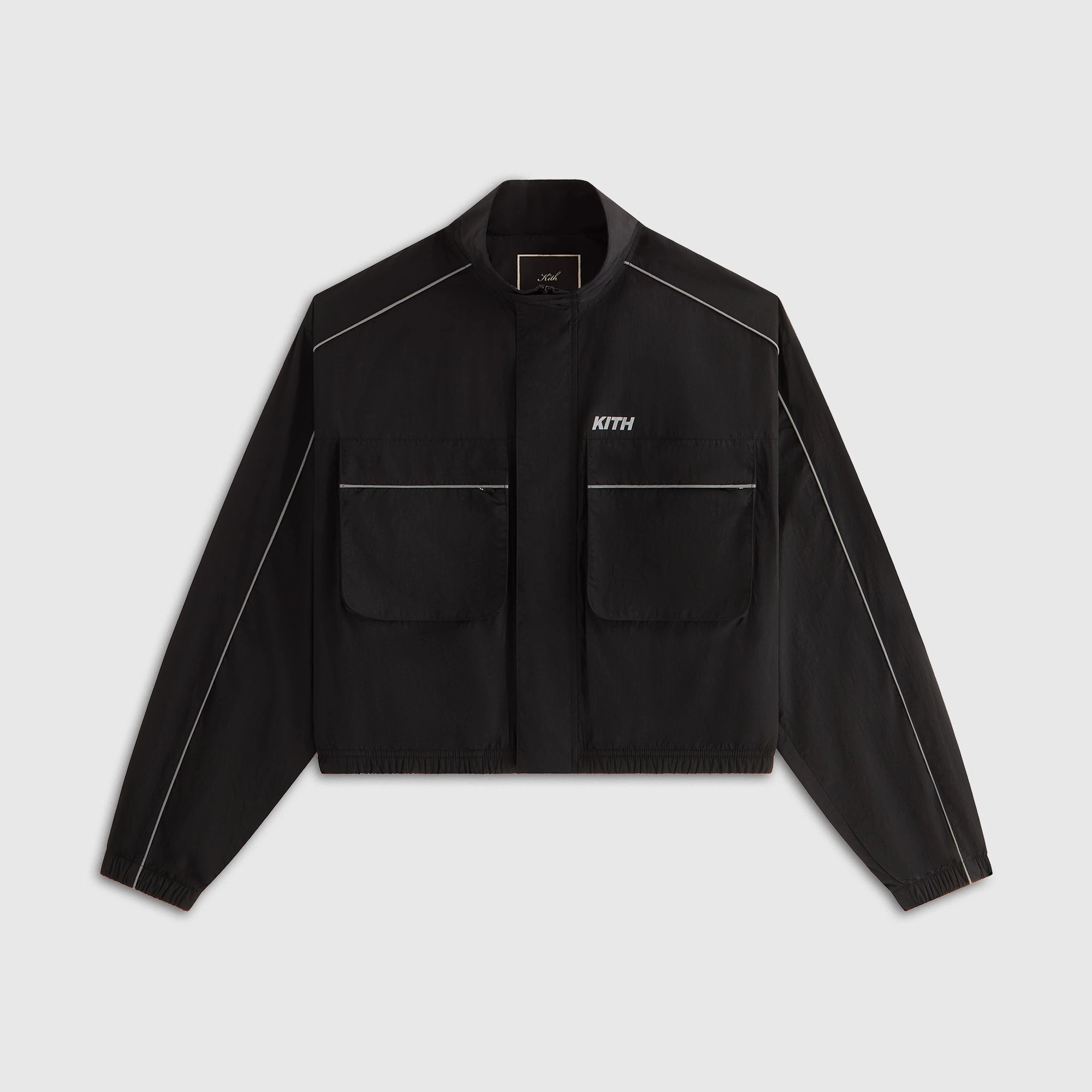 Adjustable Cuffs Taped Seam Construction Kith Women Lowen Nylon Track Jacket - Black