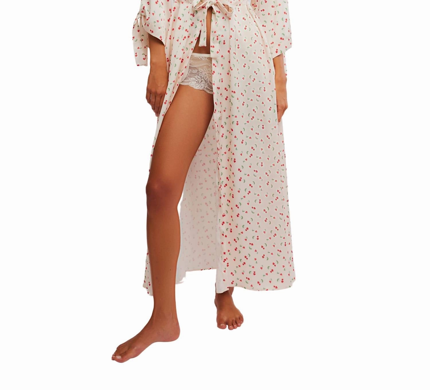 First Blush Robe In Ivory Combo Versatile Styling Stretch Material