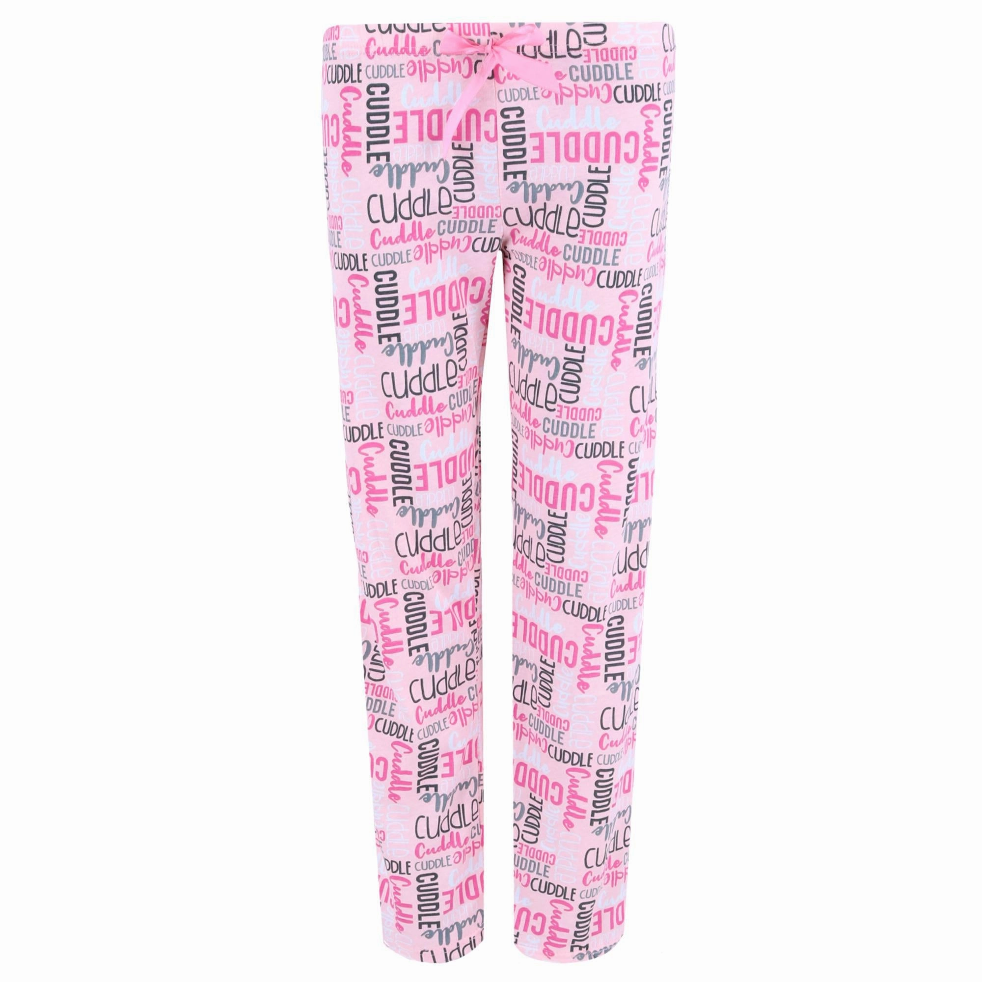 Plush Fleece Lining Women's Print Pajama Pants
