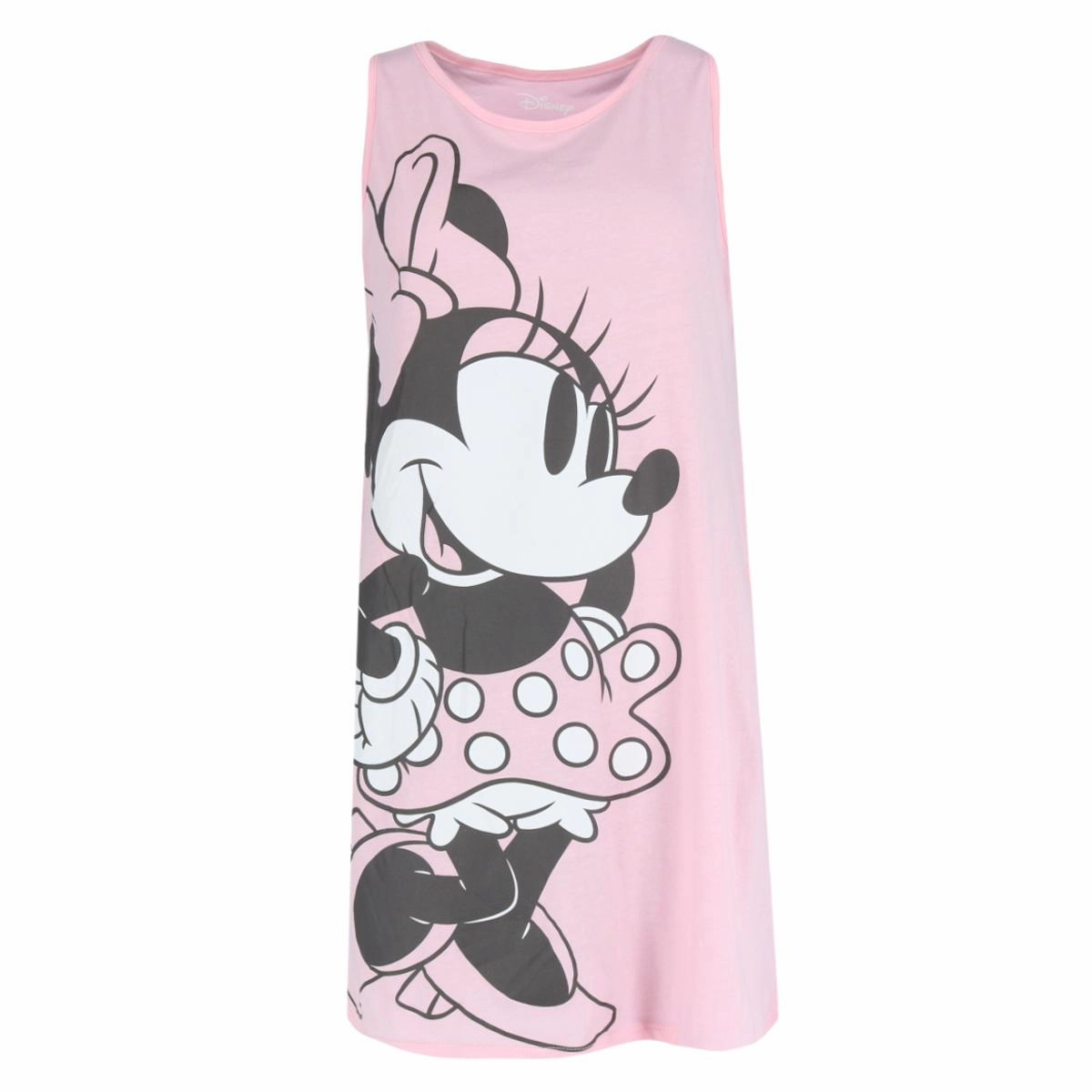 High Neckline VNeck Design Women's Standing Minnie Mouse Sleeveless Sleep Shirt Gown