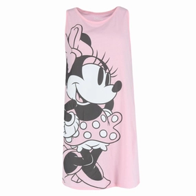 High Neckline VNeck Design Women's Standing Minnie Mouse Sleeveless Sleep Shirt Gown