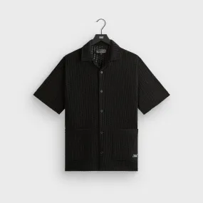 Kith Cotton Mesh Thompson Camp Collar Shirt - Black Bold Hue