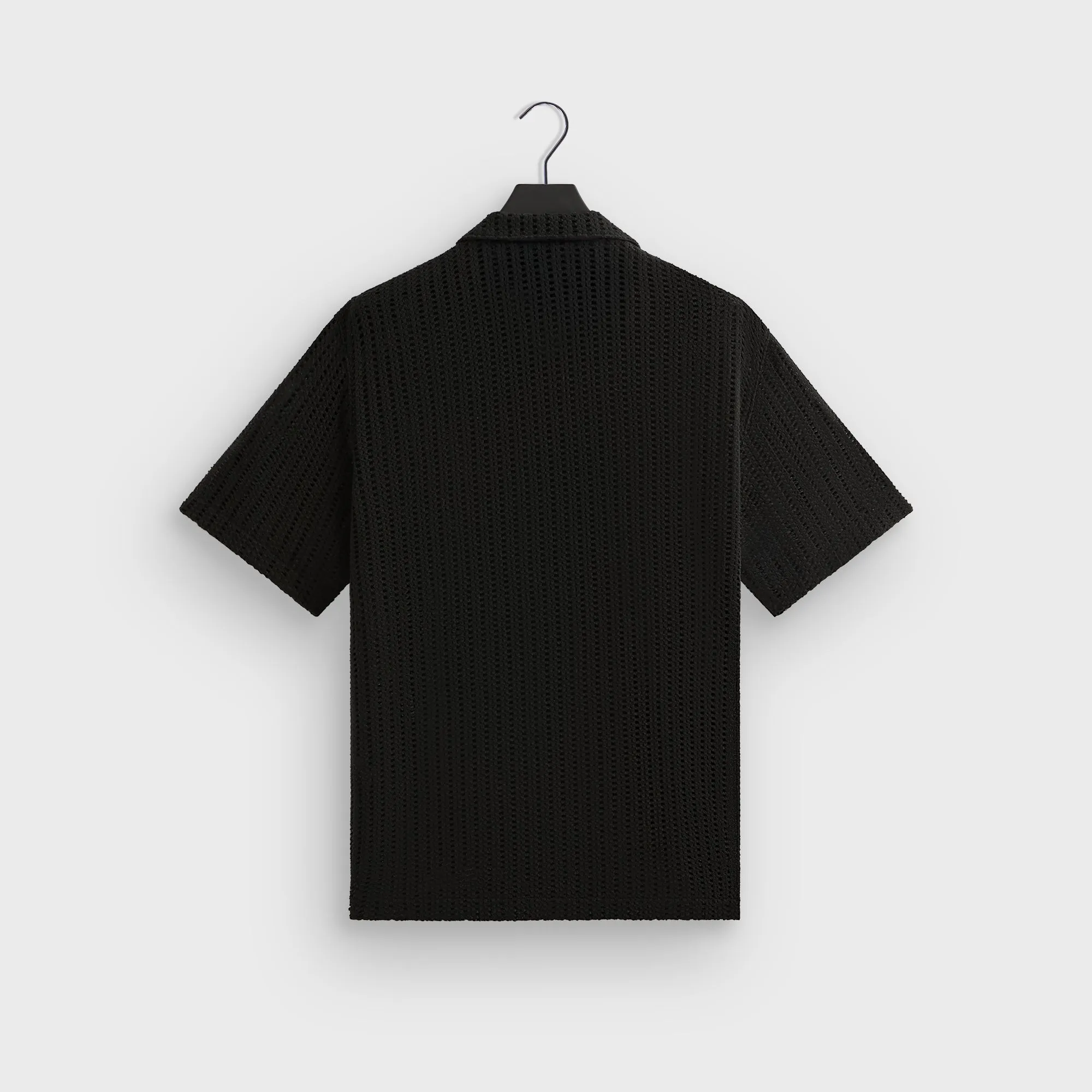 Minimalist Design Kith Cotton Mesh Thompson Camp Collar Shirt - Black