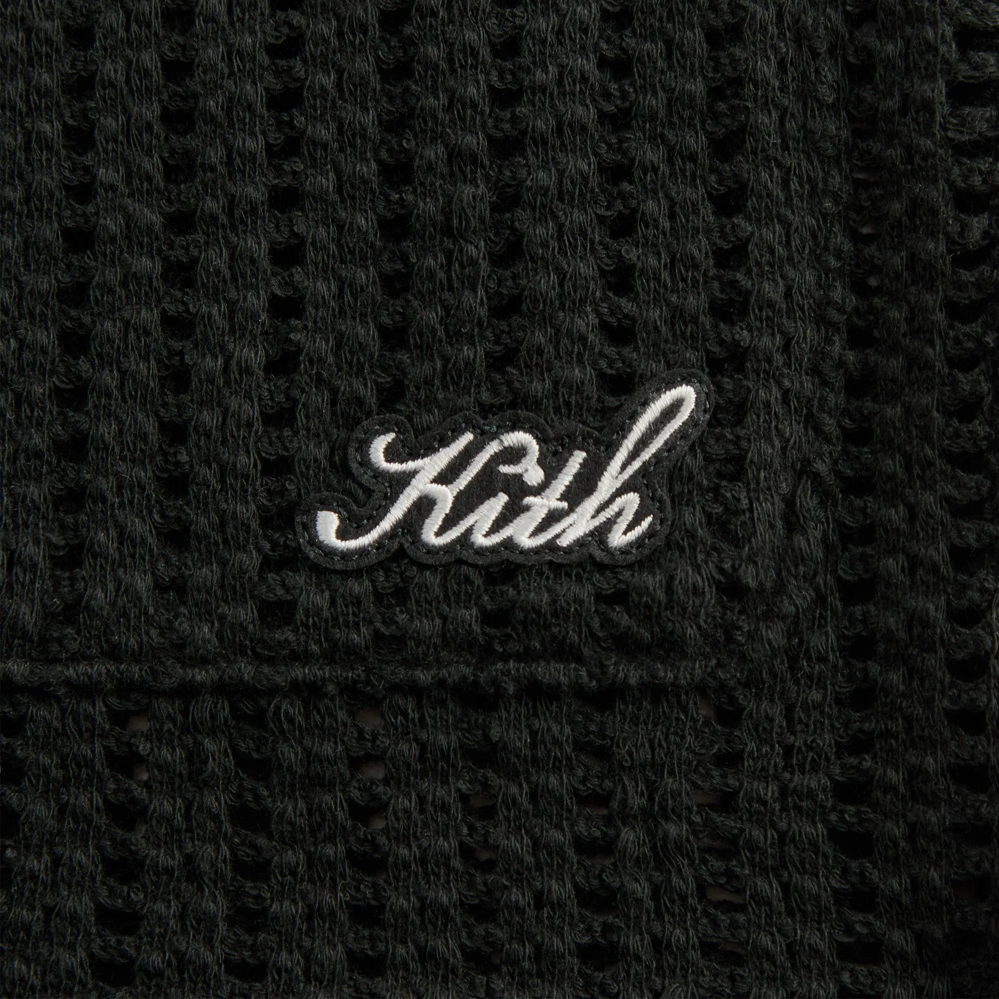 Workwear Approved Modern Fit Kith Cotton Mesh Thompson Camp Collar Shirt - Black