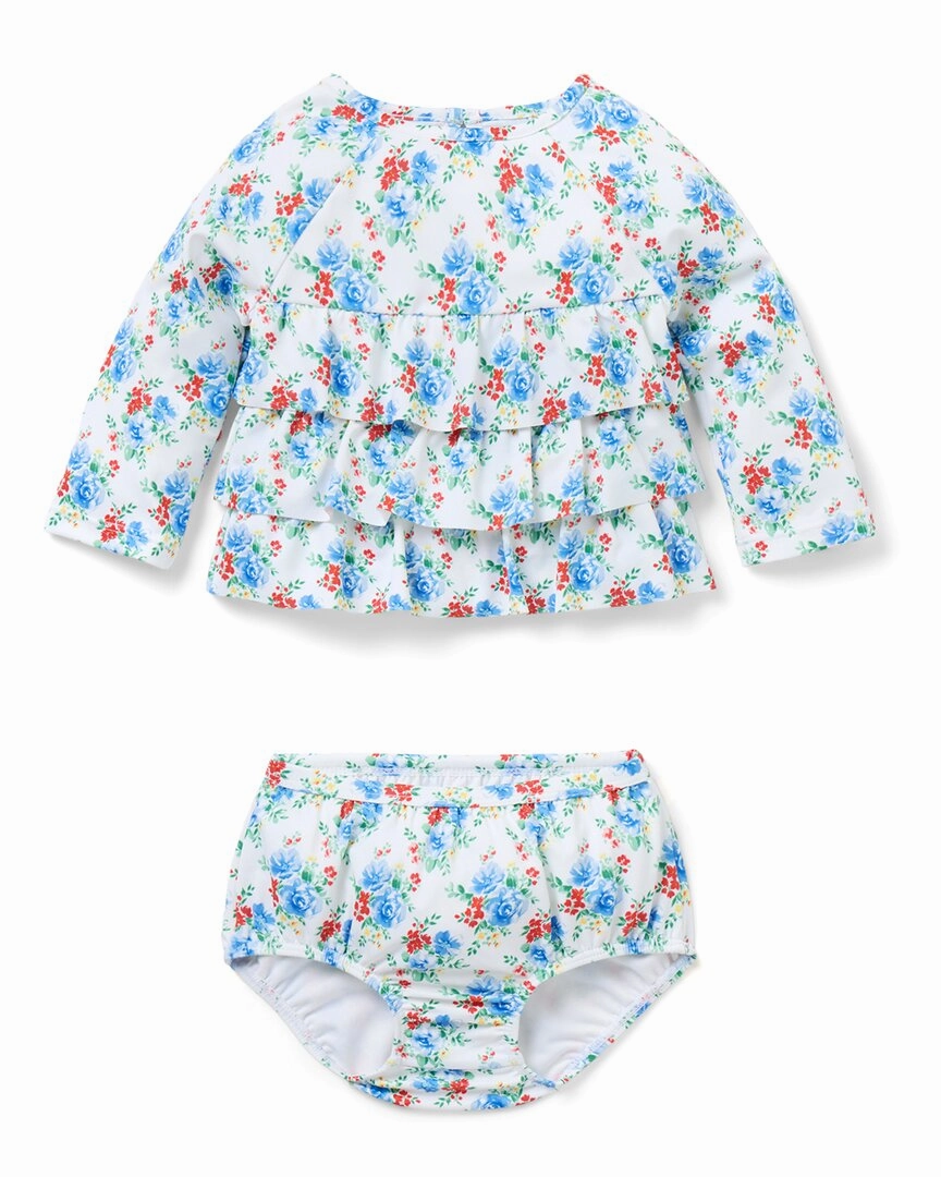 Janie and Jack Recycled Floral Rashguard 2pc Swimsuit Non Irritating Tagless Design Summer Vibes