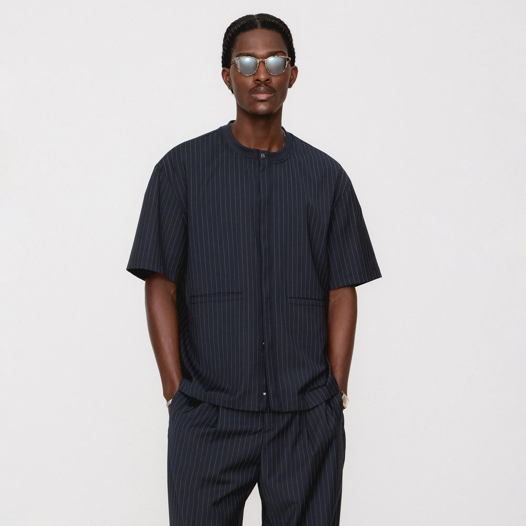 &Kin Tropical Wool Casper Shirt - Admiral Versatile Piece