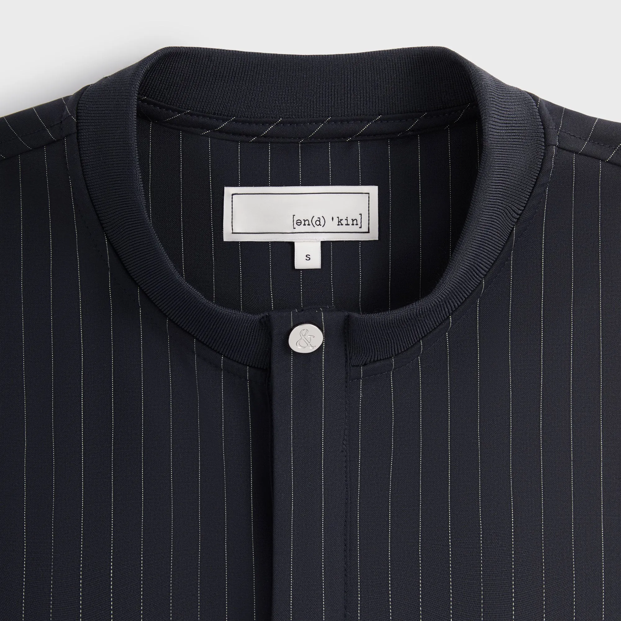 &Kin Tropical Wool Casper Shirt - Admiral Organic Cotton Quick Release Placket