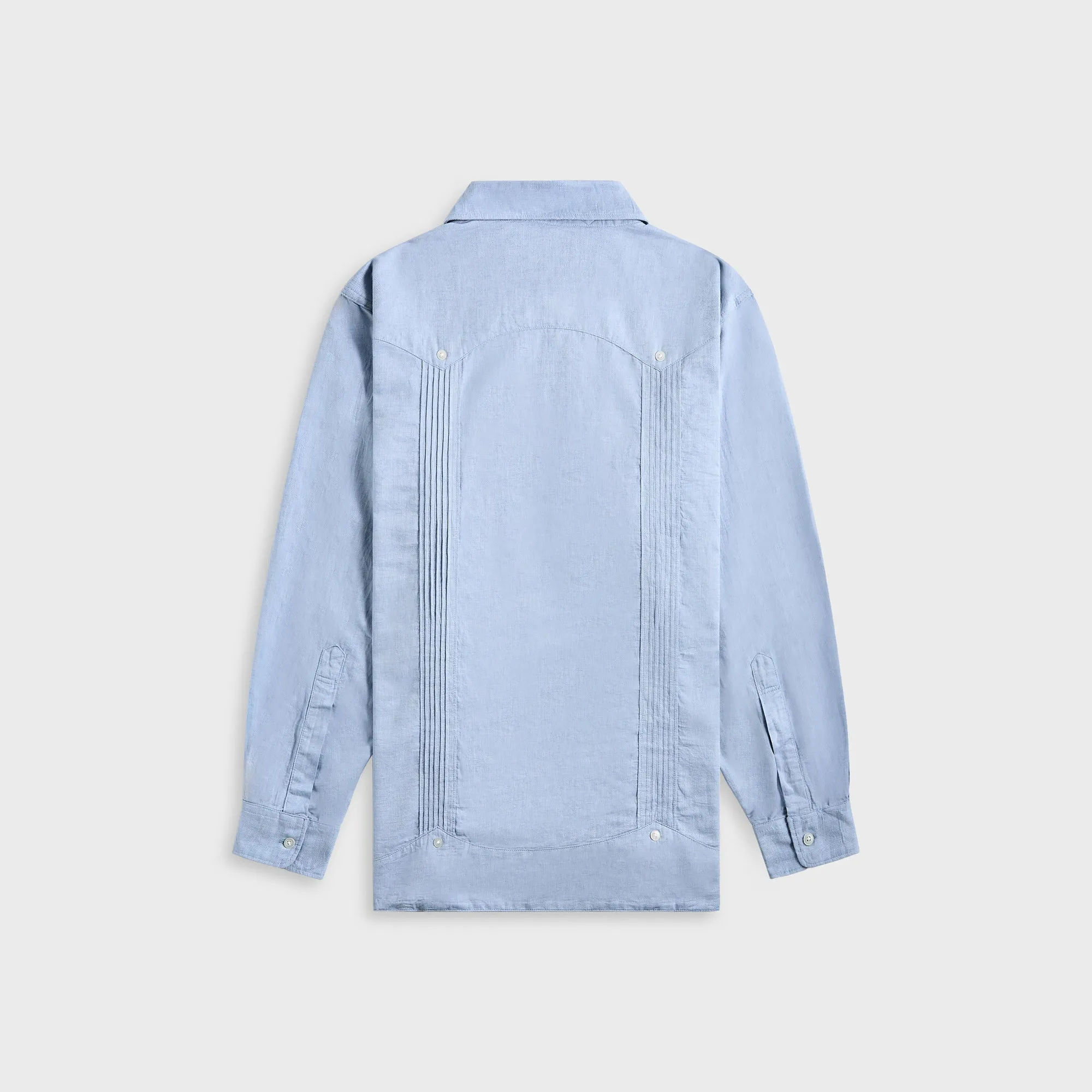 Engineered Garments Guayabera Shirt - Light Blue Graduation Ceremony Eco Dye Technique
