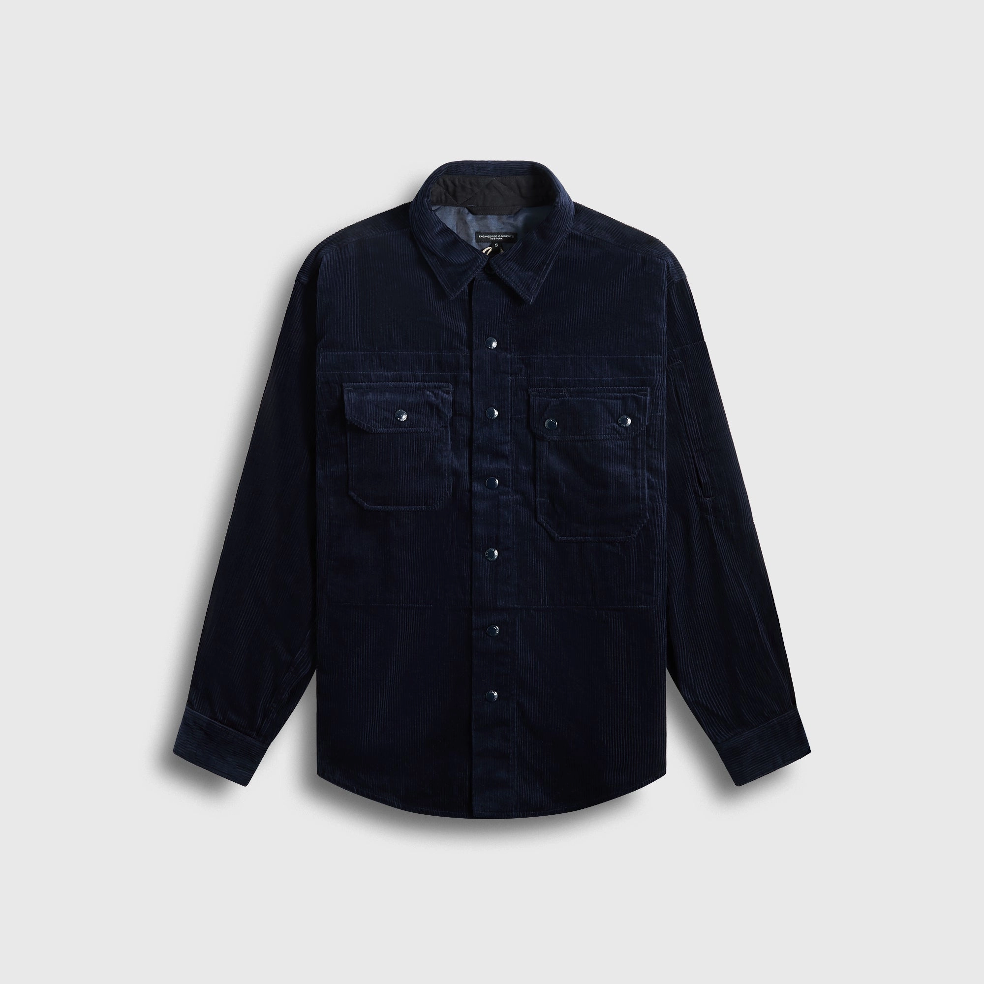Anti Slip Shoulder Asymmetric Hemline Engineered Garments CPO Shirt Jacket - Dark Navy
