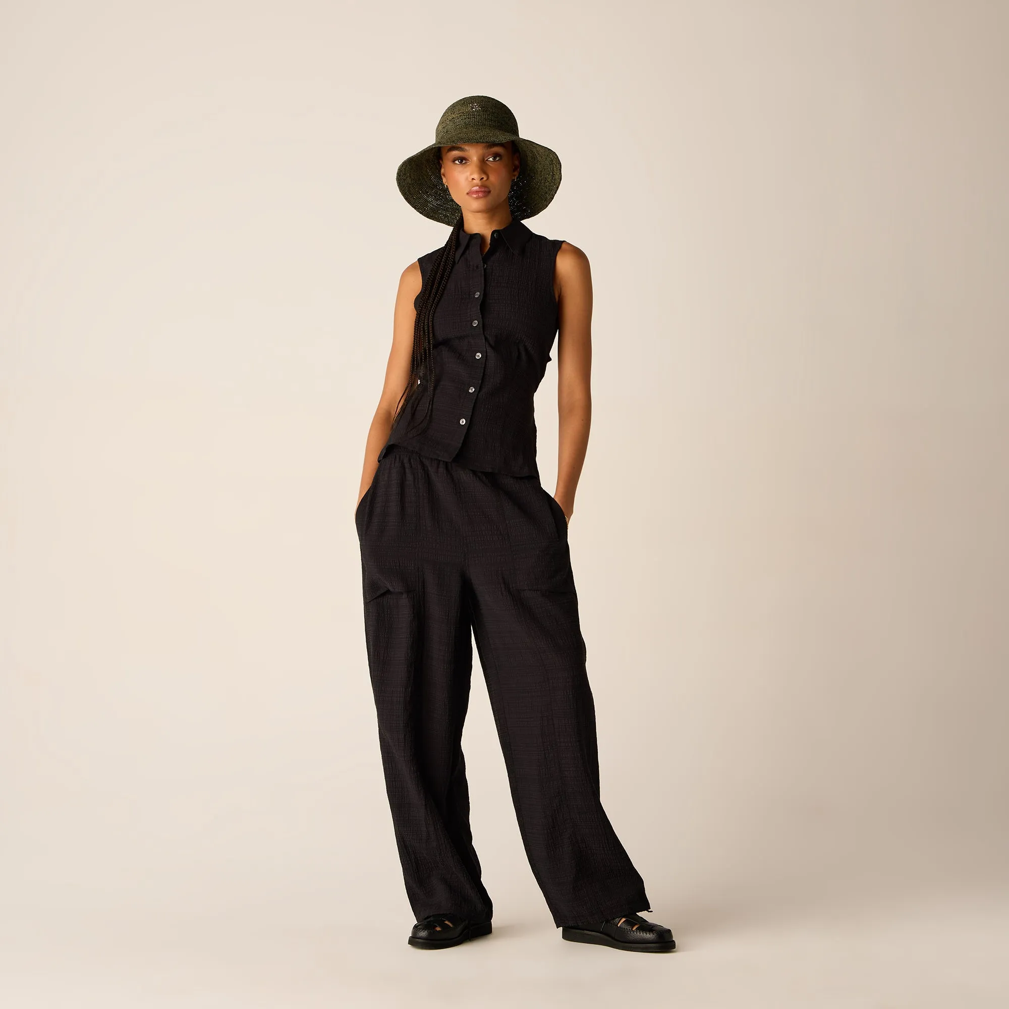 continuous operation Kith Women Aki Backless Button Down Tank - Black