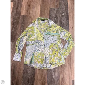 Blouse Long Sleeve By Zara In Green, Size: M Scoop Neck Shape