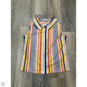 BoxyCrop Top Sleeveless By Frances Valentine In Striped Pattern, Size: S