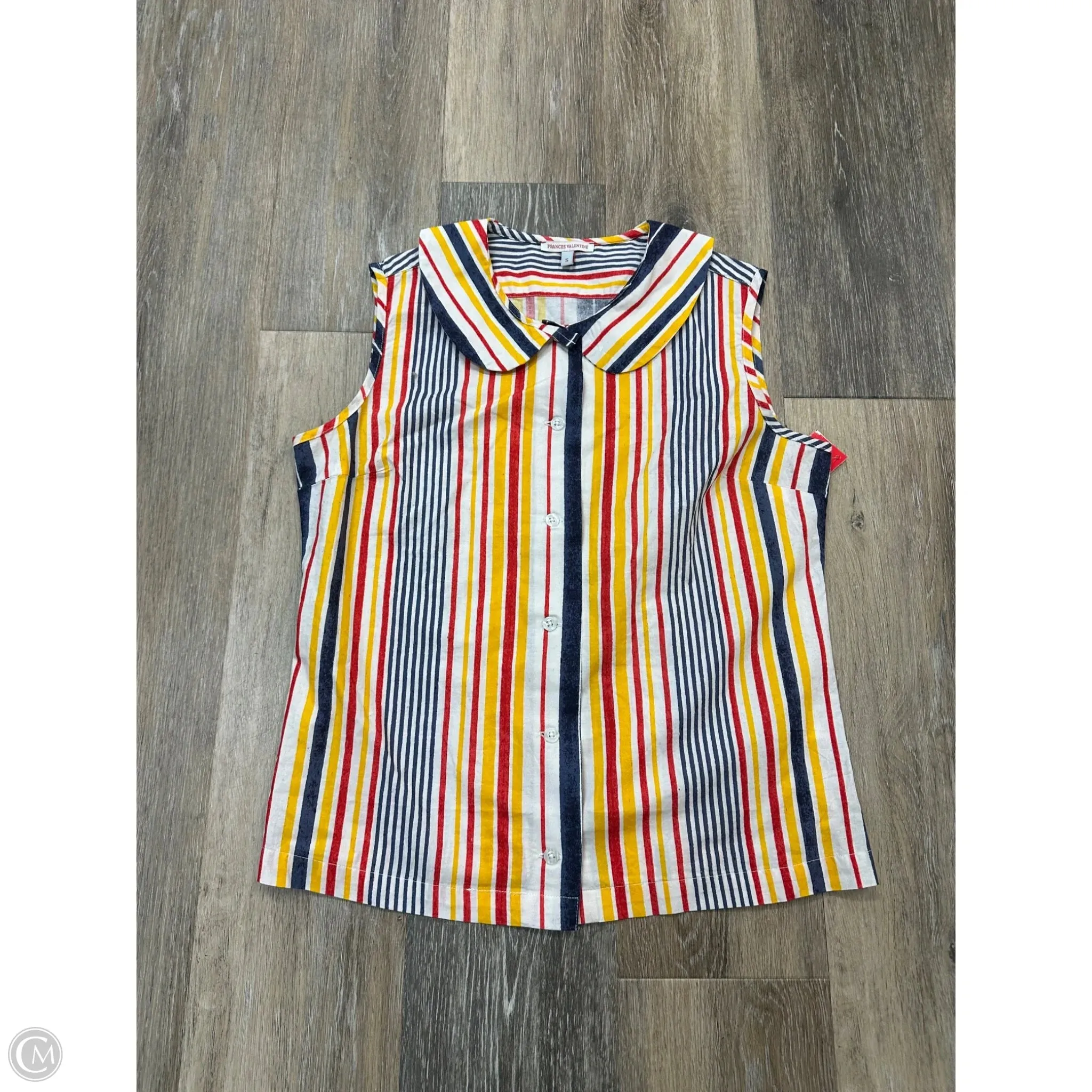 BoxyCrop Top Sleeveless By Frances Valentine In Striped Pattern, Size: S
