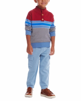 Andy & Evan Striped Sweater & Jogger Pant Set Active Design Wear