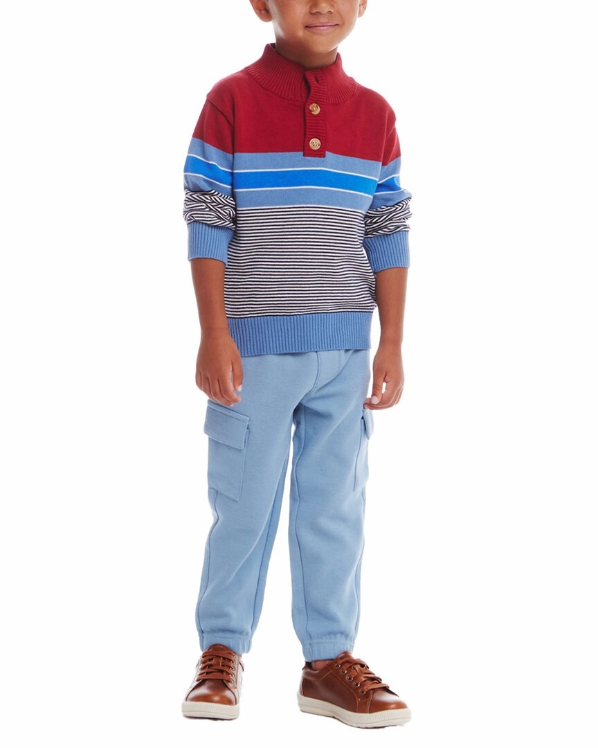 Andy & Evan Striped Sweater & Jogger Pant Set Wide-leg cut