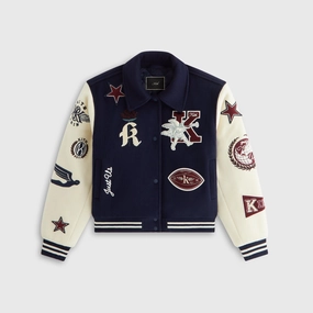 Kith Women Campbell II Melton Varsity Bomber Jacket - Nocturnal Dry Fast