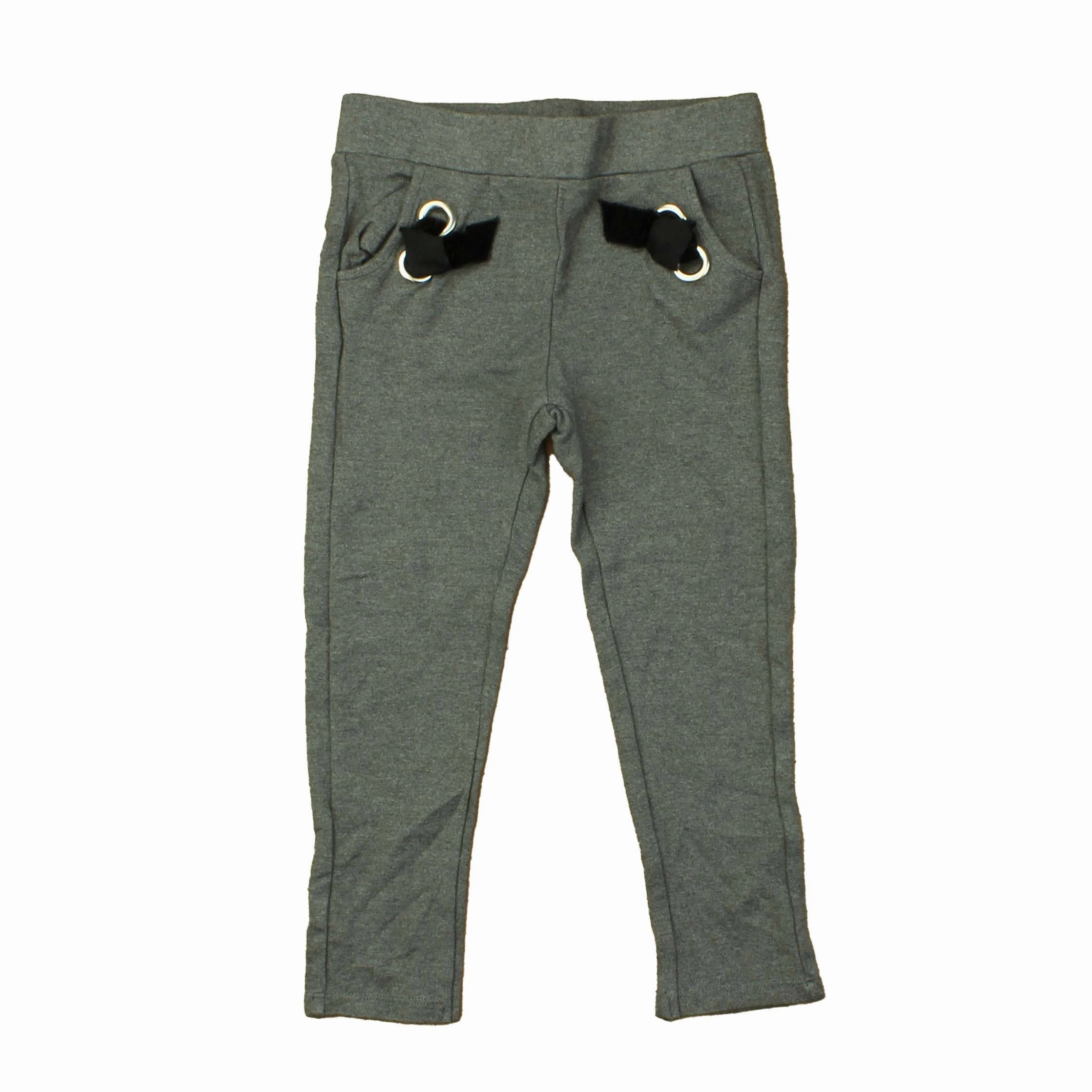 Lili Gaufrette Girls Grey | Black Leggings Tailored Silhouette Wear Resistant Fabric
