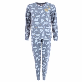 Women's Polar Bear Print Pajama Set Abrasion Resistant Edges